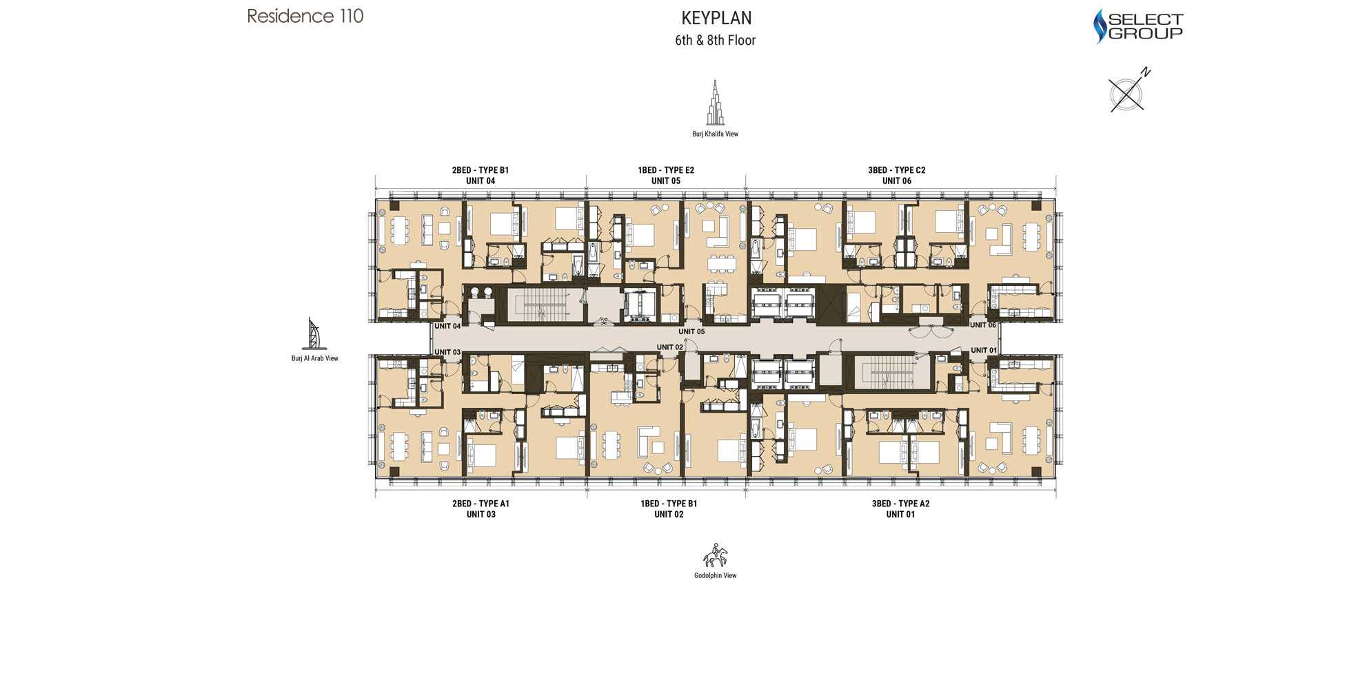 Floor Layout, 6th & 8th Floor